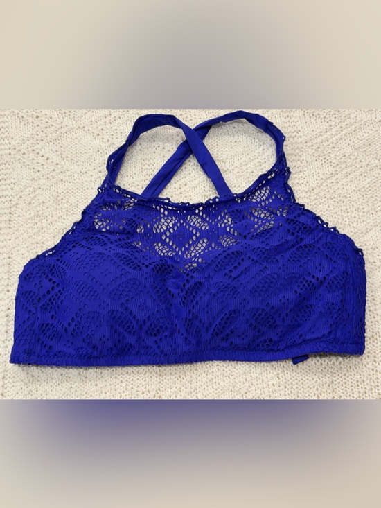 BECCA Other - BECCA Royal Purple Crochet High Neck Bikini Top 2X